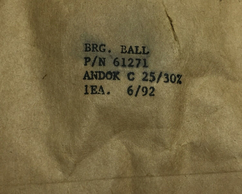 Ball Bearing P/N 61271 ANDOK C 25/30% NOS