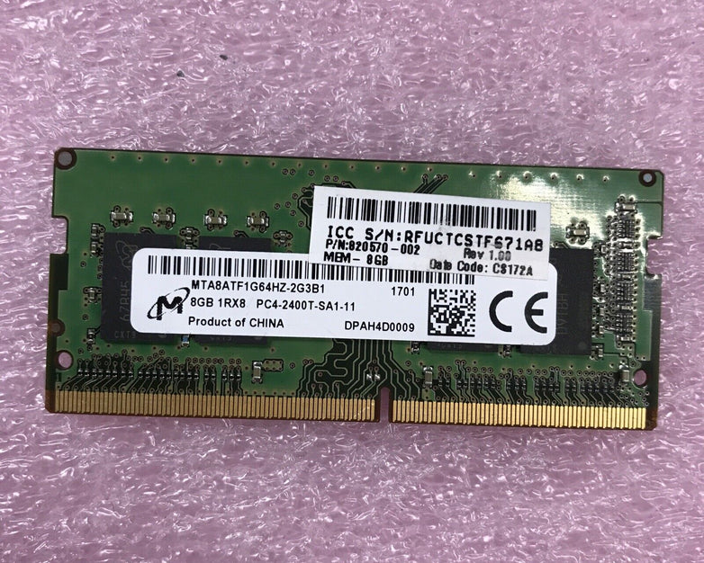 Micron 16GB Kit 2x8GB 1Rx8 PC4-240oT-SA1-11 Laptop Memory MTA8ATF1G64HZ