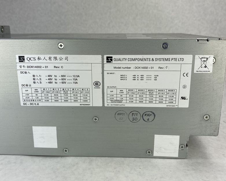 QCS DCK14002 -01 Rev C Power Supply 60V 15A 1400W