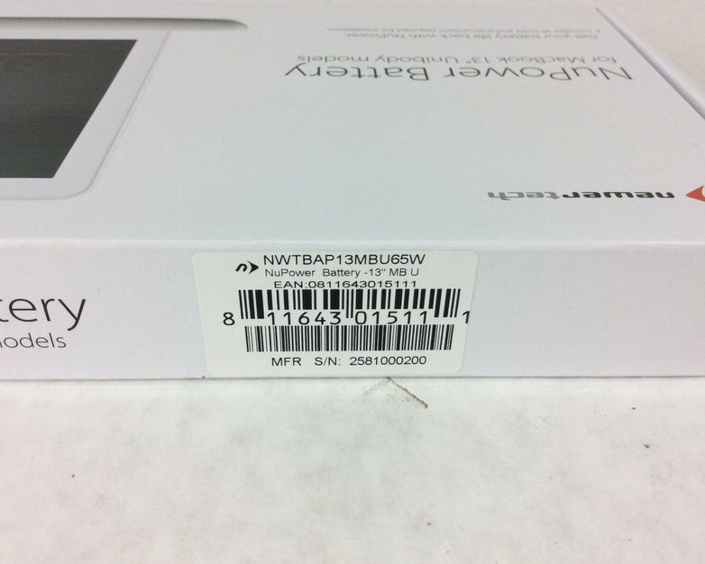 Newertech NuPower Battery 13" Unibody Apple MacBook 6.1 7.1 A1331 Battery 65W