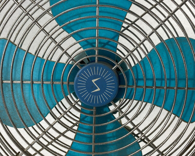 Vintage Superior Electric 1200 3-Speed Aqua Blue 120V 60Hz Table Fan
