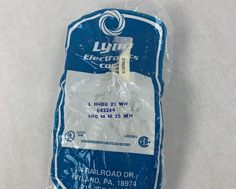 Lynn Bright White Handset Phone Cord Receiver Curly Coil L H4DU 25 WH