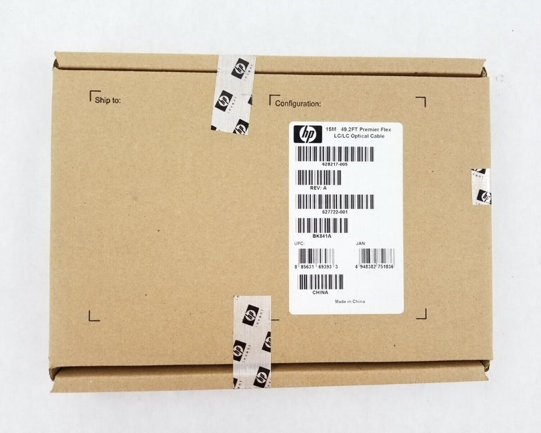 Genuine HP 628217-005, 49 ft, 15M, Premier Flex LC/LC Optical Cable, 627722-001