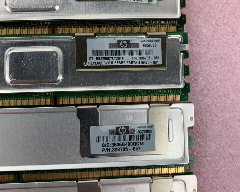 Lot of 4 512MB DDR2 PC2-5300F-555-11-A0 HP# 398705-051 Server Memory RAM