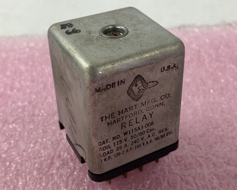 Vintage USA HART MFG CO Hartford CT Relay W115A3-008 115V 60 CYC