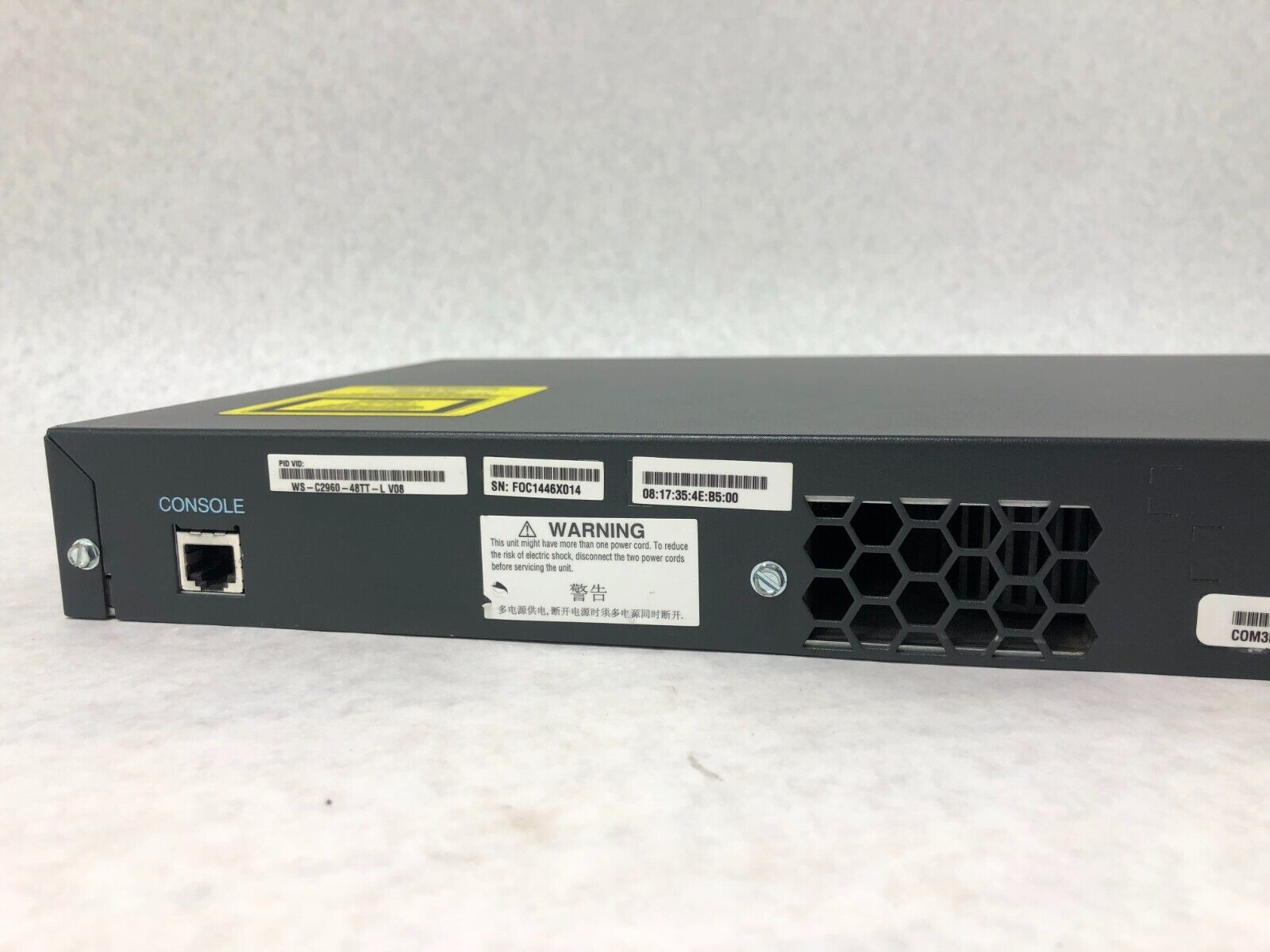 Cisco WS-C2960-48TT-L Catalyst 2960 48P 10/100 Ethernet Switch