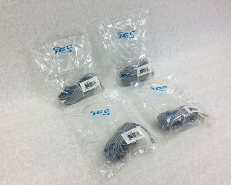 ICC ICLC425FSV 25' ft Flat Line Cord Lot of 4 Sealed Packages