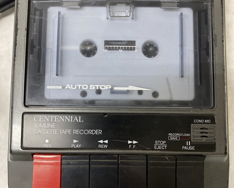 Centennial C-693 Slimline Cassette Tape Recorder NO FAST FORWARD