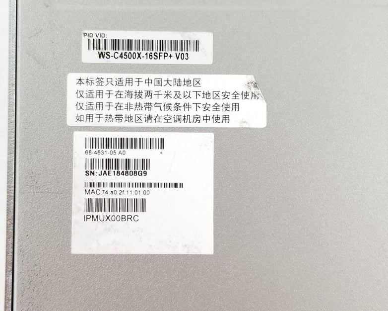 Cisco Catalyst 4500-X WS-C4500X-16SFP+ V03 16-Port 10GB Network Switch 2x 750W