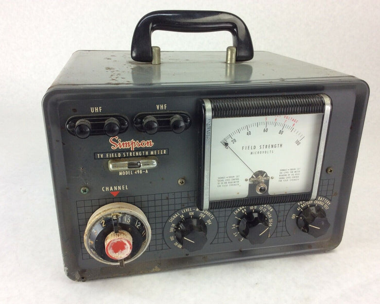 Vintage Simpson TV Field Strength Meter 498-A
