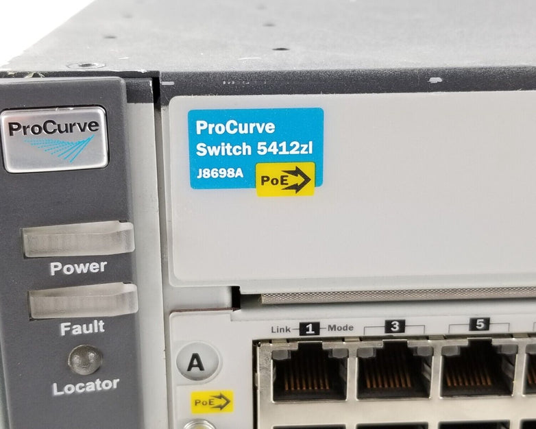 HP ProCurve Switch 5412zI J8698A Switch Chassis With 10x J8702A 2x J8705A
