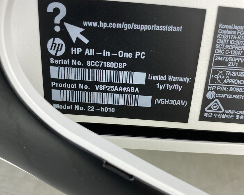 HP 22-b010 AIO AMD Quad-Core A6-7310 2.0GHz 4GB RAM WiFi No HDD No OS