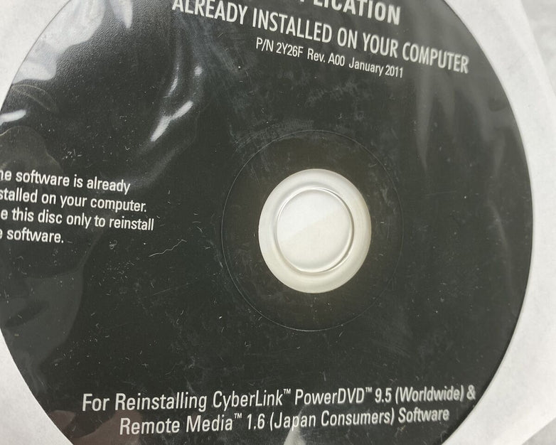 Sealed Dell CD Reinstall CyberLink PowerDVD 9.5 + Remote Media1.6 for Japan