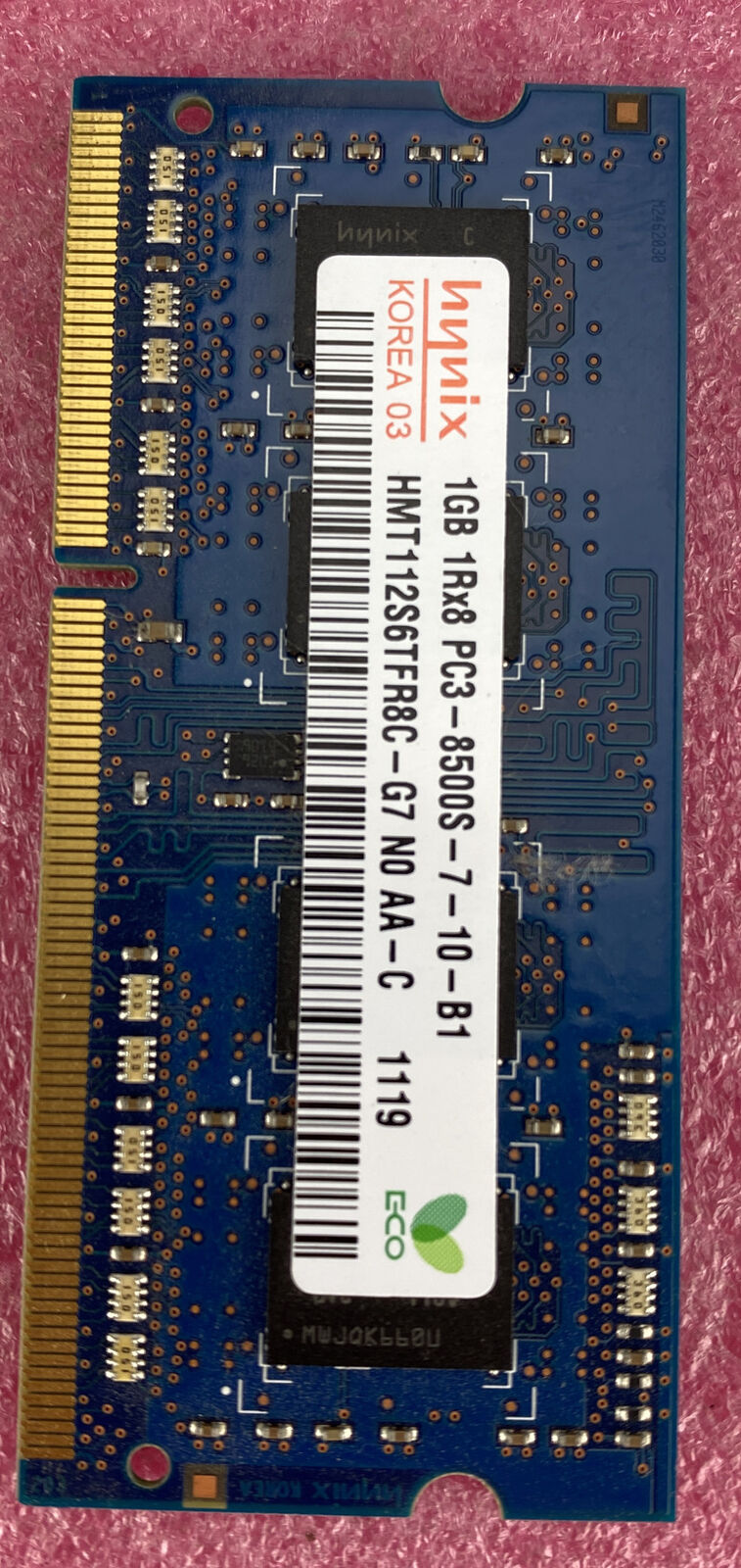 Hynix HMT112S6TFR8C-G7 1GB PC3-8500S-7-10-B1 1Rx8 1066MHz 204pin Laptop SODIMM