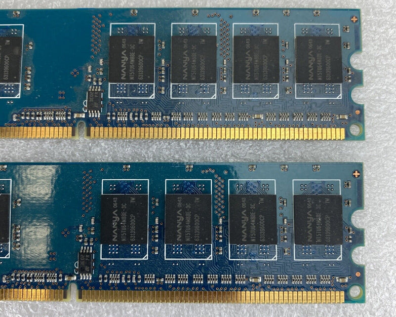 2x 512MB Nanya NT512T64U88B0BY-3C 1Rx8 PC2-5300U-555 667MHz DDR2 memory RAM