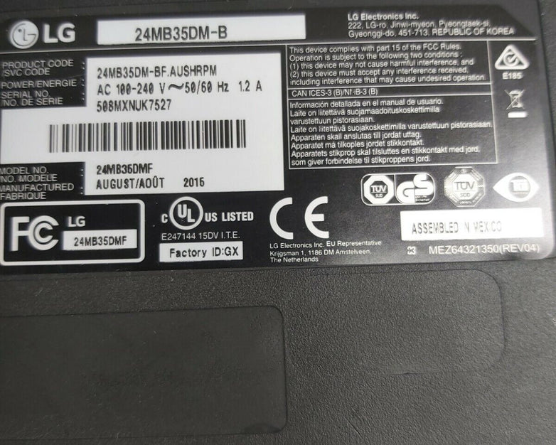 LG 24MB35DM-B 24" LED LCD Monitor - 16:9 - 5 Ms Grade B Power Cord Included