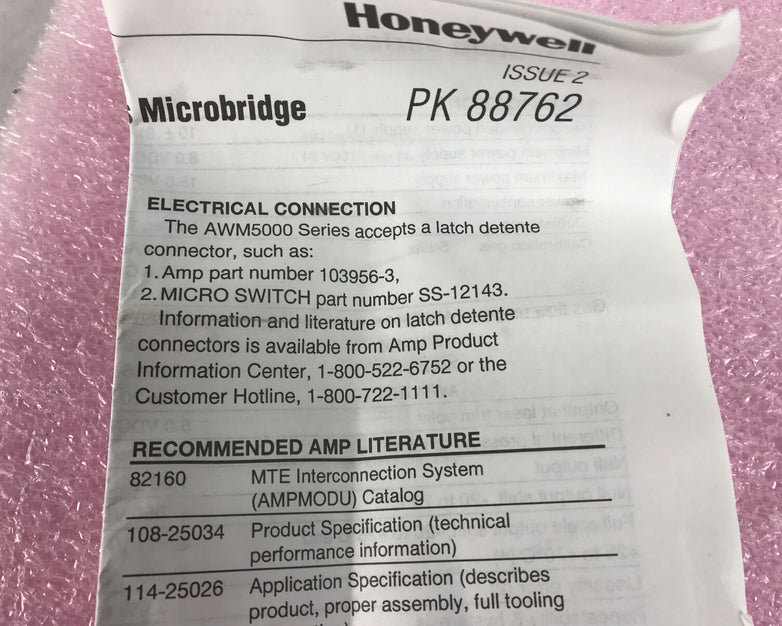 HONEYWELL AWM5102VN - DJY0936 - TECHNICAL ASSISTANCE