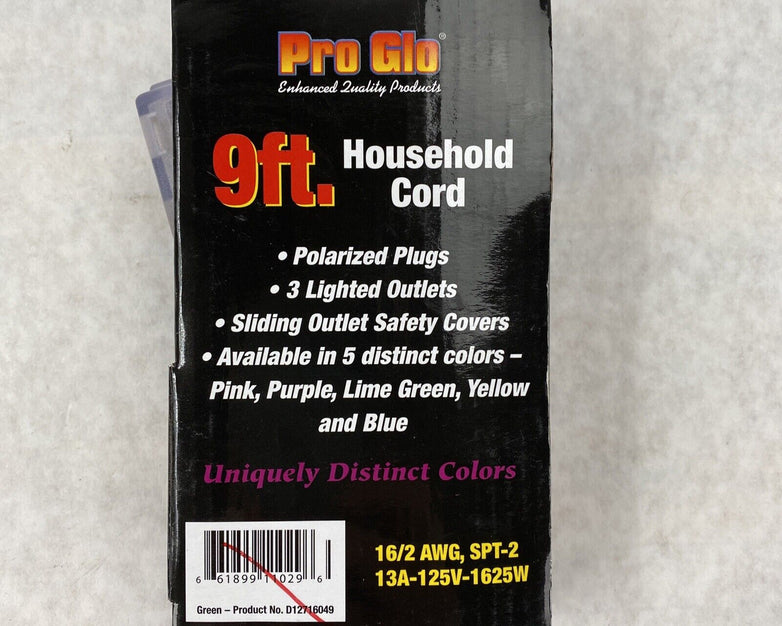 Century Wire Pro Glo 9ft Household Extension Polarized AC Power Cord Blue