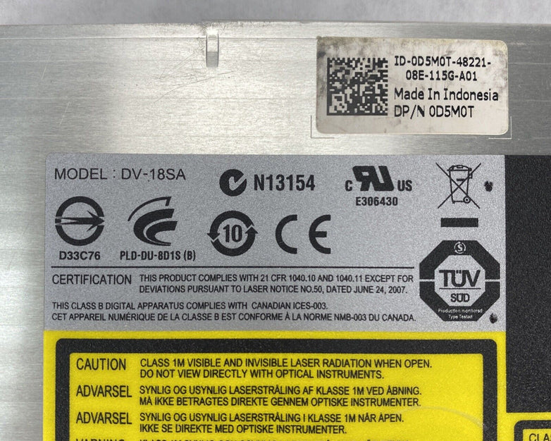 Dell 0D5M0T 8X SATA DVD-ROM Drive DV-18SA for Latitude E6400 E6510
