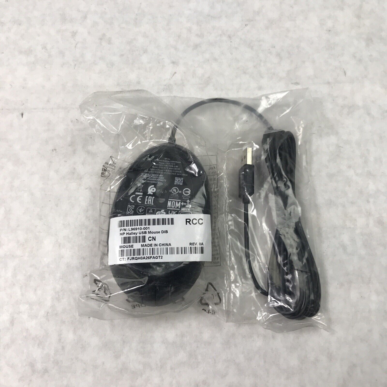 (Lot of 3) Genuine HP L96910-001 USB Wired Mouse