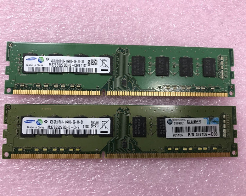 Samsung 8GB Kit 2x4Gb 2Rx8 PD3-10600U-09-11-B1 Desktop Memory M378B5273DH0