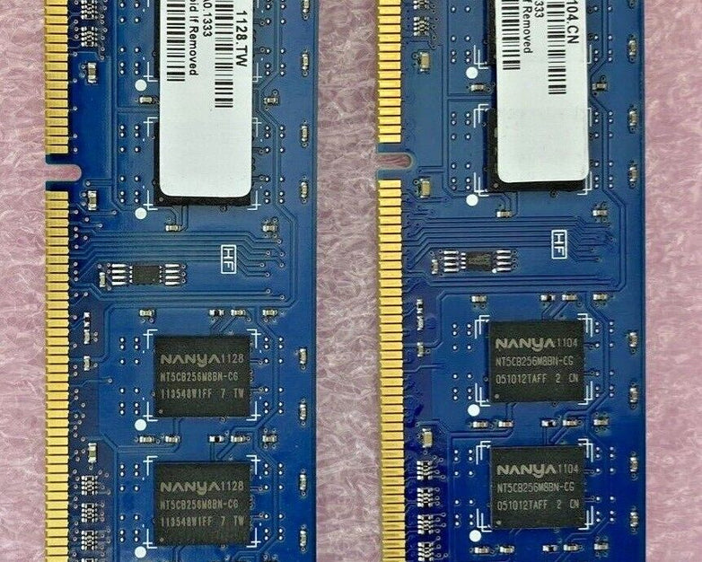 2x 2GB Nanya NT2GC64B88B0NF-CG PC3-10600 1Rx8 1333MHz SDRAM memory