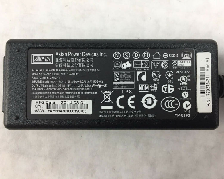 APD Asian Power Devices DA-30E12 AC Adapter Dell Wyse 12V 2.5A