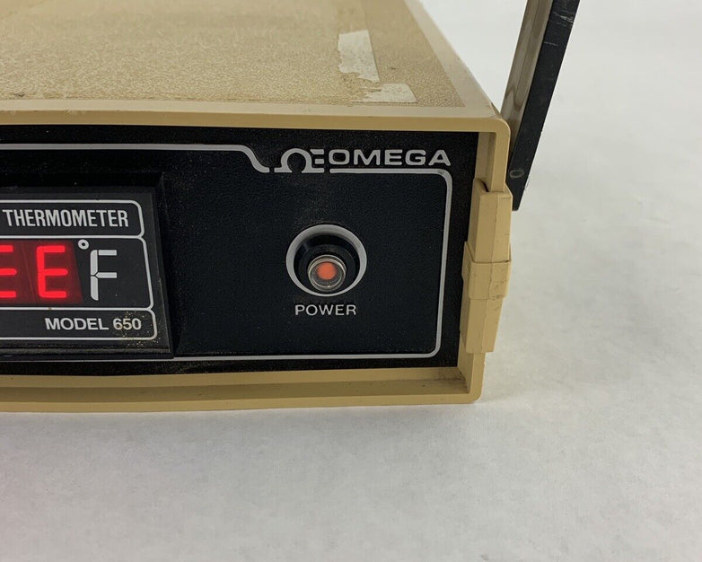 Omega Model 650 Type J Thermocouple Thermometer Power Tested