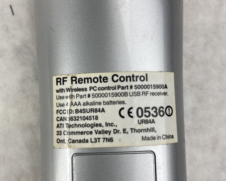 ATI 5000015900A Grey RF Wonder Remote Control TV Video Audio Access TESTED