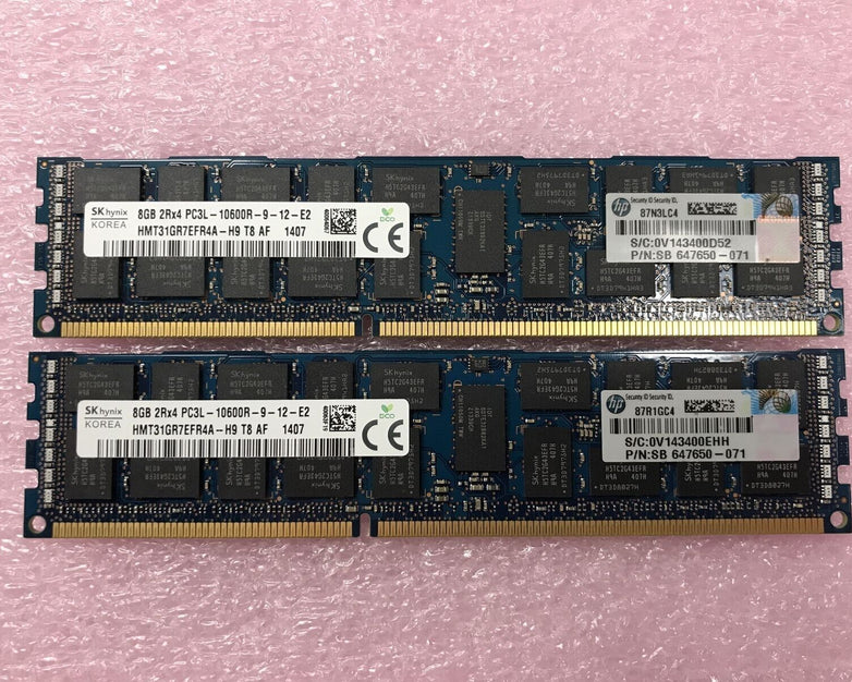 Hynix 16GB Kit 2x8GB 2Rx4 PC3L-10600R-9-12-E2 Ram HMT31GR7EFR4A-H9
