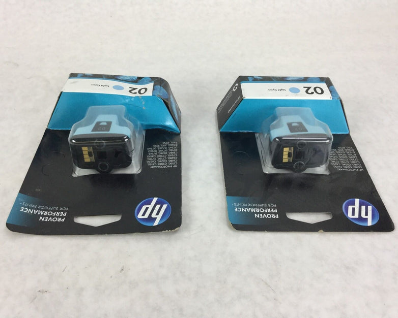 Genuine HP 02 Light Cyan Cartridge C8774WN, Lot of 2, NEW Sealed