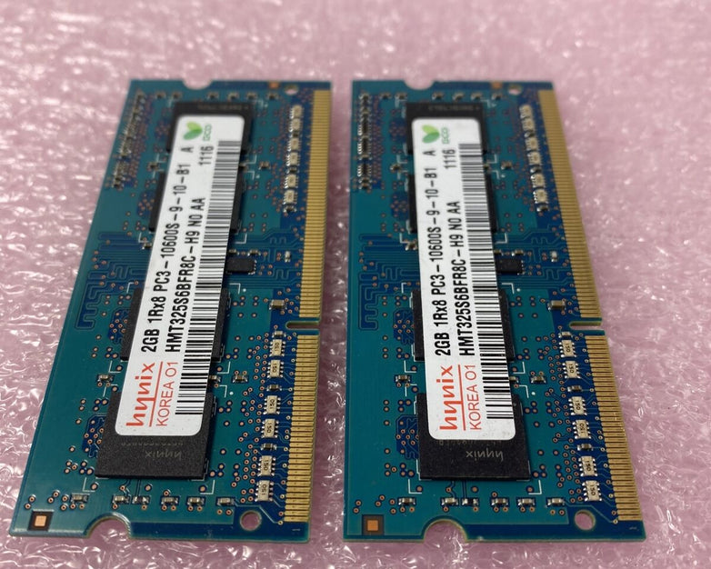 Lot( 2 ) 2GB Hynix HMT325S6BFR8C-H9 SO-DIMM 1333 MHz PC3-10600 DDR3 SDRAM Memory