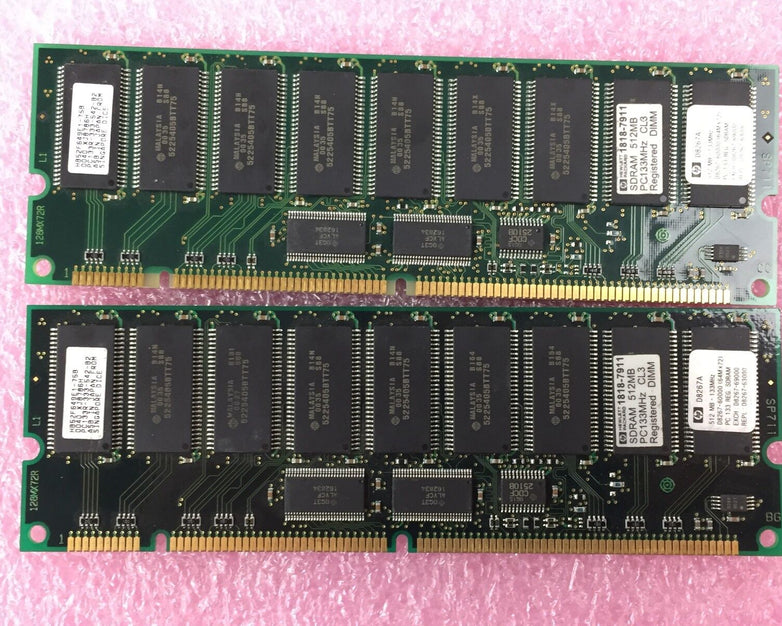 HP D8267-69000 512MB 168-pin PC133 SDRAM DIMM Memory D8267A Lot of 2