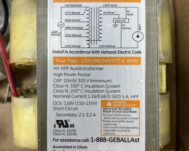 General Electric GES100MLTLA3D-5/2 High Pressure Sodium Ballast 120/208/240/277V