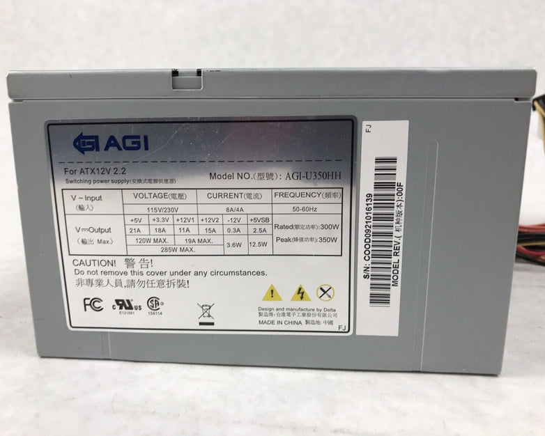 AGI AGI-U350HH 350W 20+4-Pin ATX Desktop Power Supply