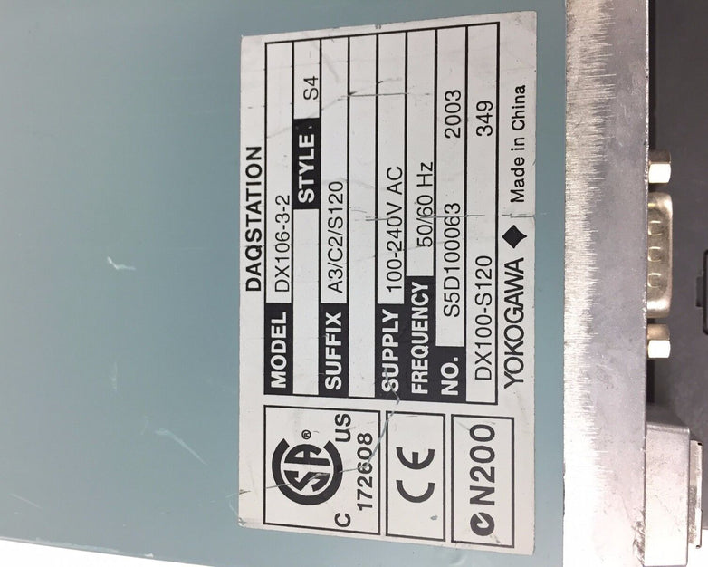 Yokogawa DX106-3-2, S4 Daqstation Recorder Parts or Repair