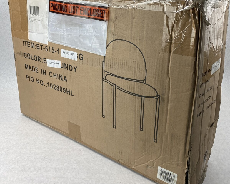Flash Furniture BT-515-1-GY-GG Gray Fabric Stackable Steel Side Chair BT5151GY