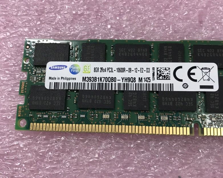 Samsung 16GB Kit 2x8GB 2Rx4 PC3L-10600R-09-12-E2-D3 Ram M393B1K70QB0-YH9Q8