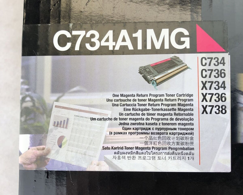 LEXMARK C734A1MG Magenta Toner Cartridge C734 C736 X734 X736 X738