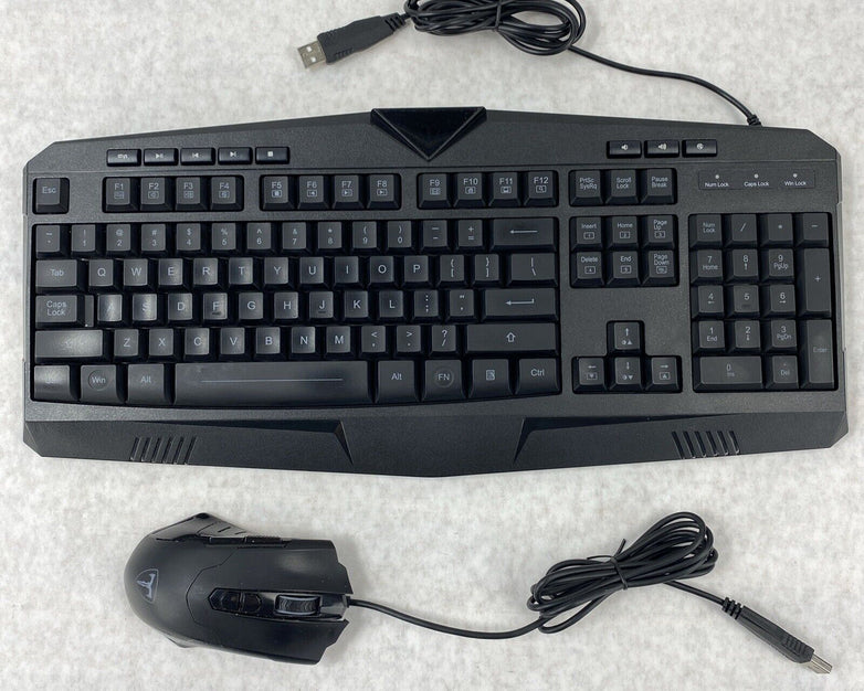 Pictek PC232A Wired Multicolor RGB Background Gaming Keyboard w/ T7 Gaming Mouse