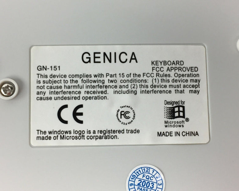 Genica GN-151 108-Key For Windows NEW