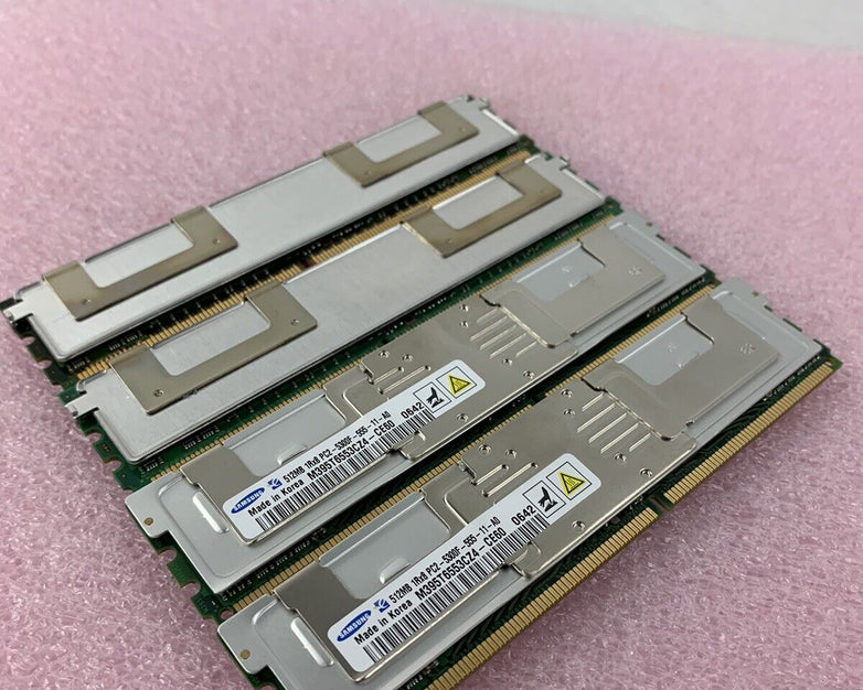 Lot of 4 512MB DDR2 PC2-5300F-555-11-A0 HP# 398705-051 Server Memory RAM