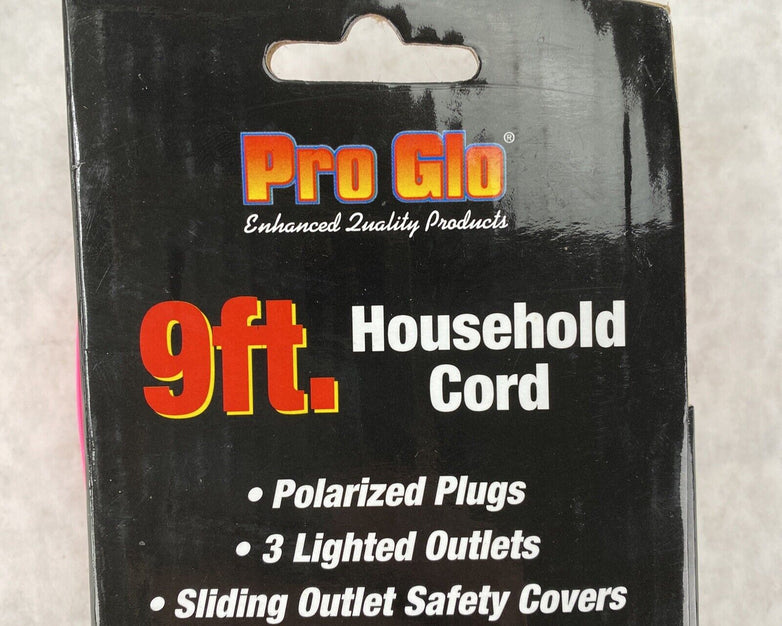 Century Wire Pro Glo 9ft Household Indoor Extension Polarized AC Power Cord Pink