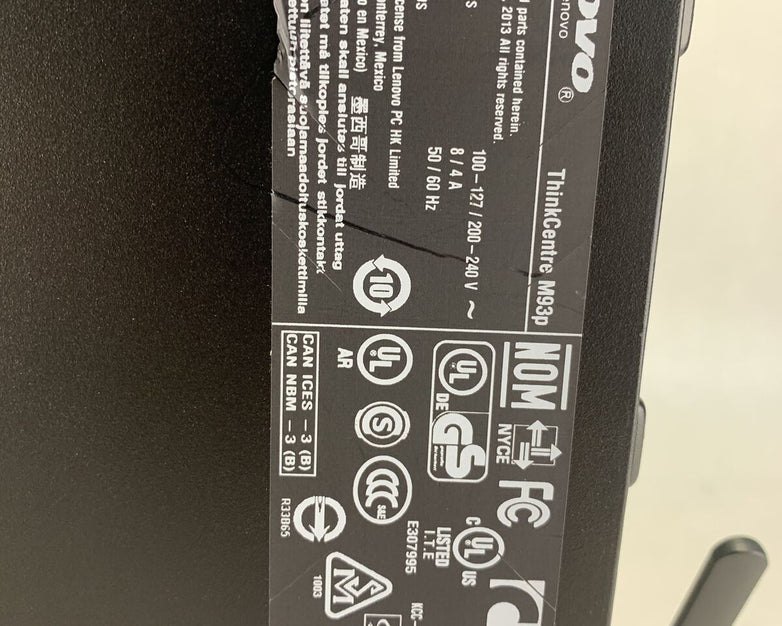 Lenovo ThinkCentre M93P DT Intel Core i7-4770 3.4GHz 8GB RAM No HDD No OS