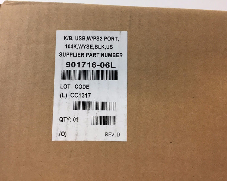 Wyse 901716-06L USB Keyboard Black US 104 Keys With PS2 Port Lot of (2)