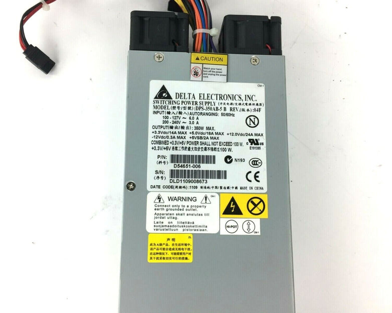 Delta Electronics DPS-350AB-5 B REV:04F D54651-006 1U 350W Power Supply