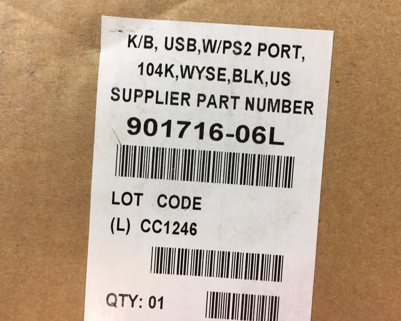 Wyse 901716-06L USB Keyboard Black US 104 Keys With PS2 Port Lot of (2)