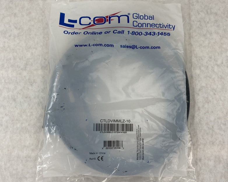 L-Com CTLDVIMMLZ-10 DVI-D Single Link LSZH Cable Male/Male w/ Ferrites 10ft