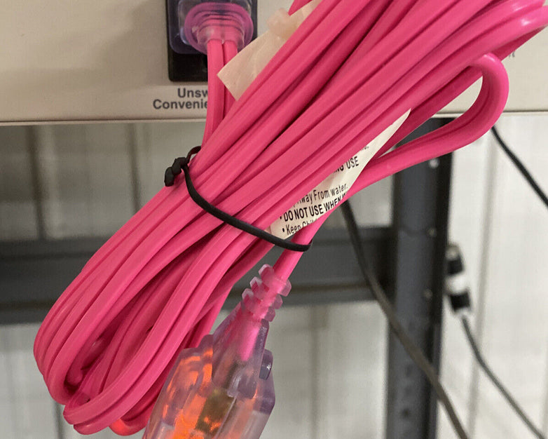 Century Wire Pro Glo 9ft Household Indoor Extension Polarized AC Power Cord Pink