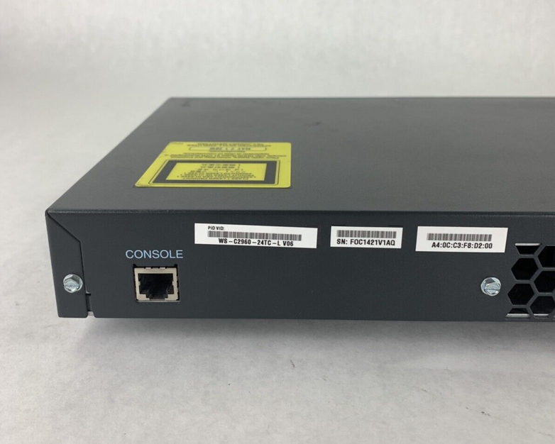 Cisco WS-C2960-24TC-L 24-Port Ethernet Managed Switch